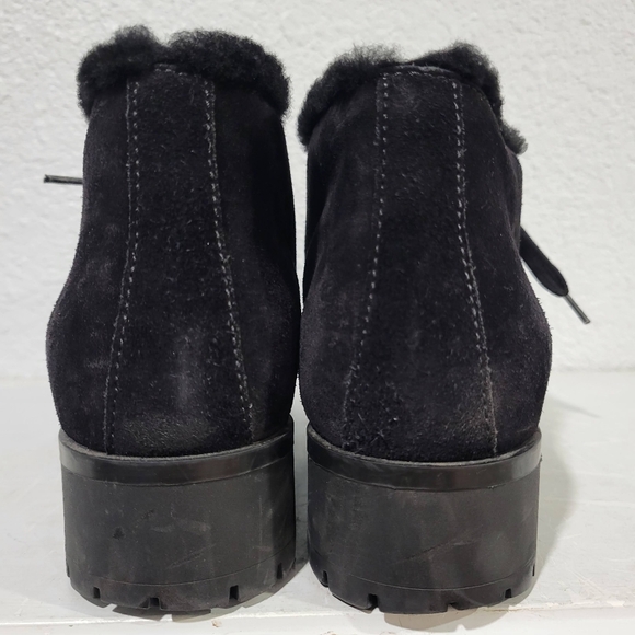 Prada Suede and Shearling Ankle Boots Size EU 39 / US 8.5 Black - Picture 6 of 9